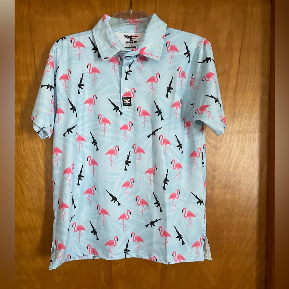 Eagle Six Golf Shirt Armed Flamingos
